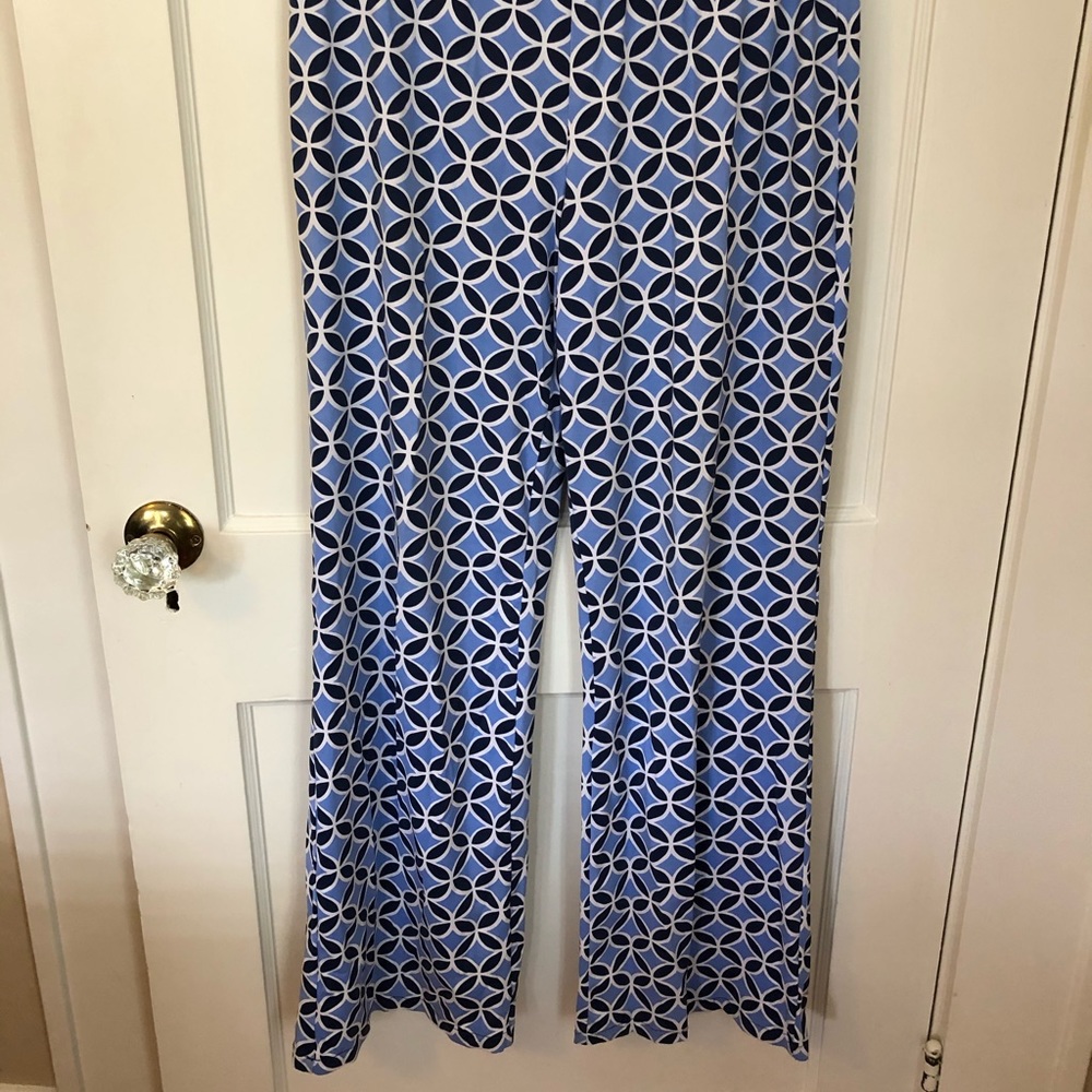 Katherine Way wide-leg palazzo pants.